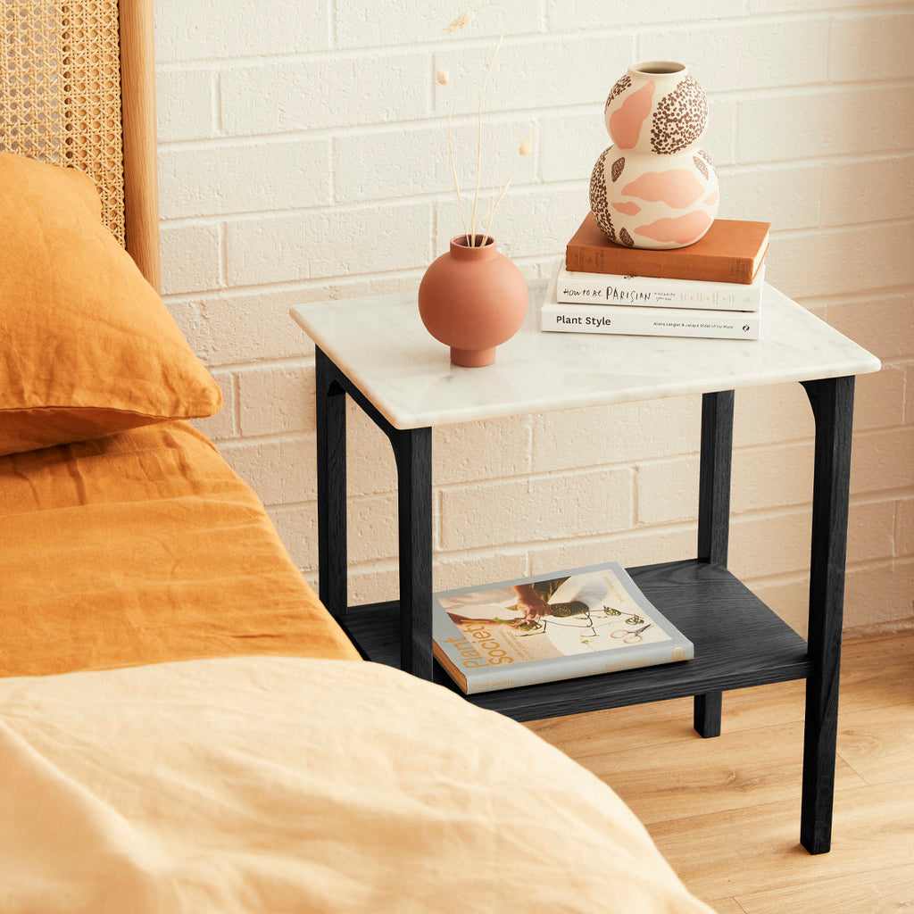 Oia Marble Bedside Table