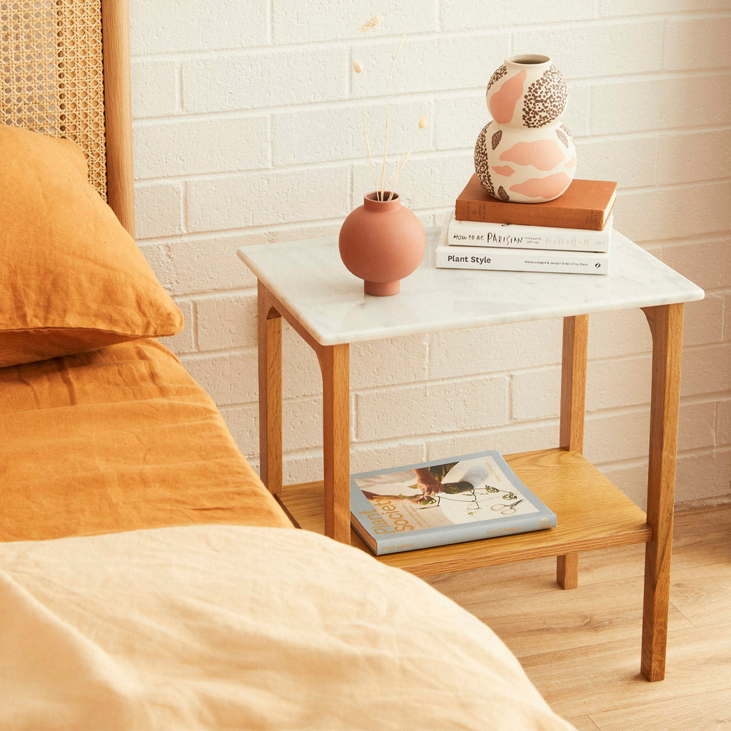 Oia Marble Bedside Table