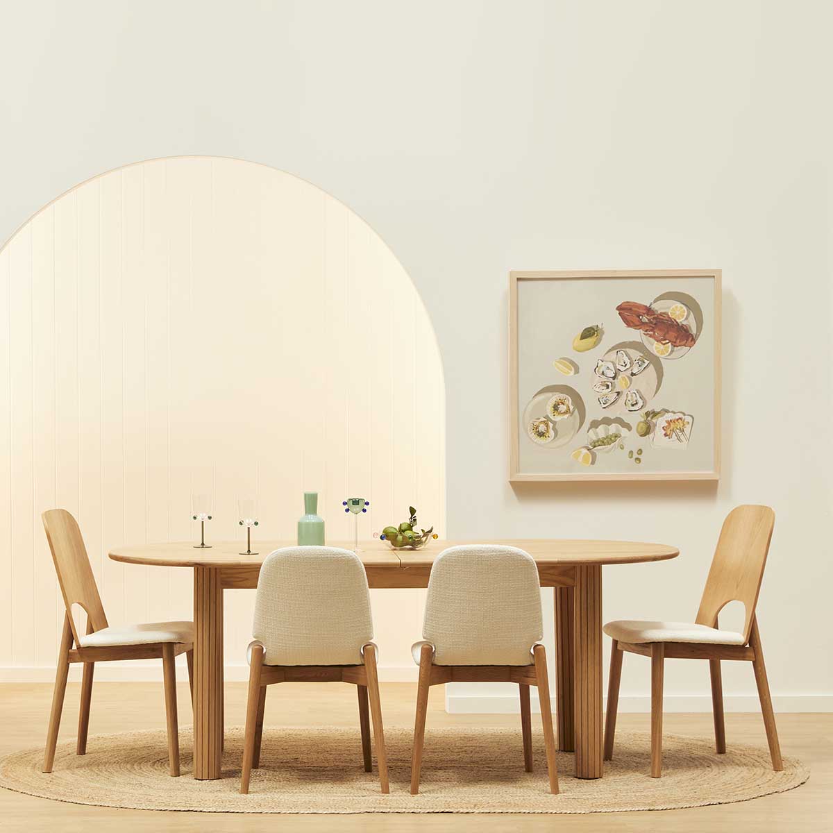 Noir Oval Extendable Dining Table (200cm)