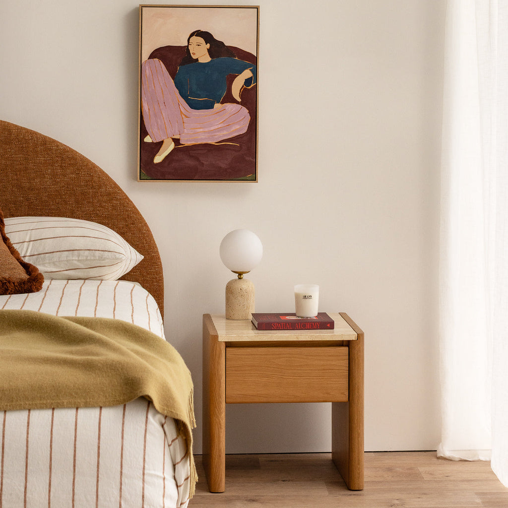 Trivoli Travertine Bedside Table
