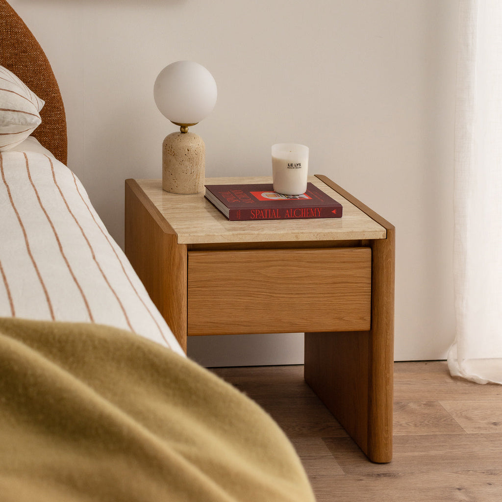 Trivoli Travertine Bedside Table