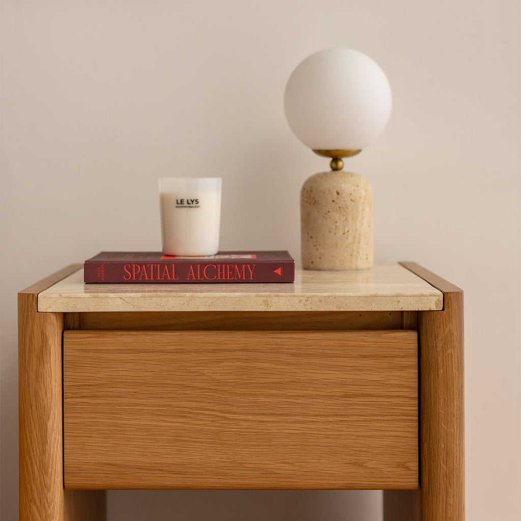 Trivoli Travertine Bedside Table