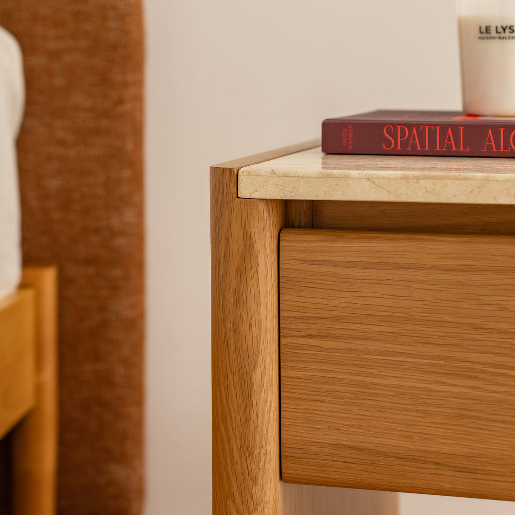 Trivoli Travertine Bedside Table