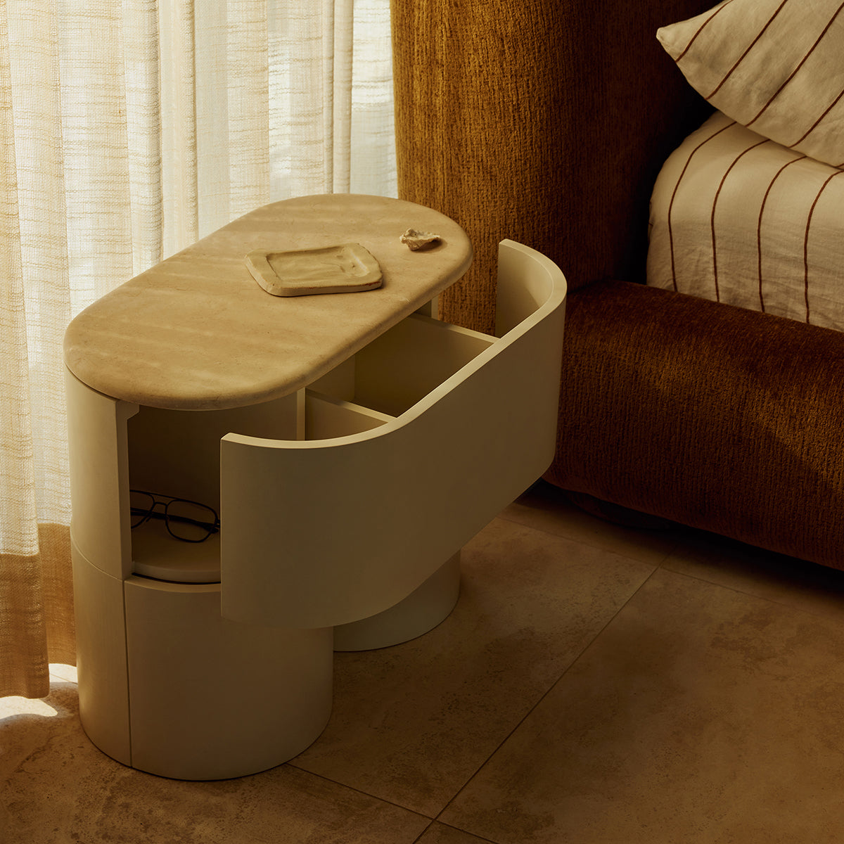 Fin Bedside Table