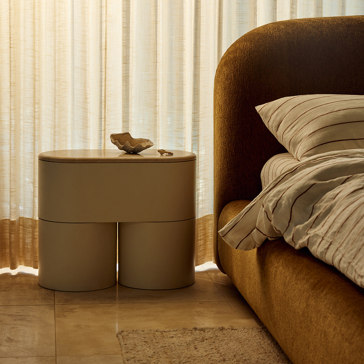 Fin Bedside Table