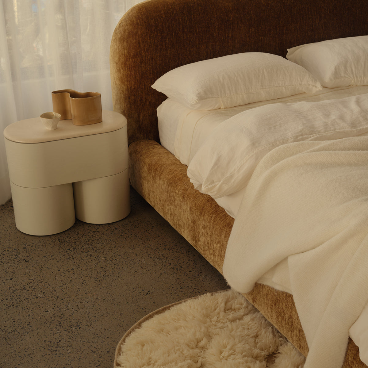 Fin Bedside Table