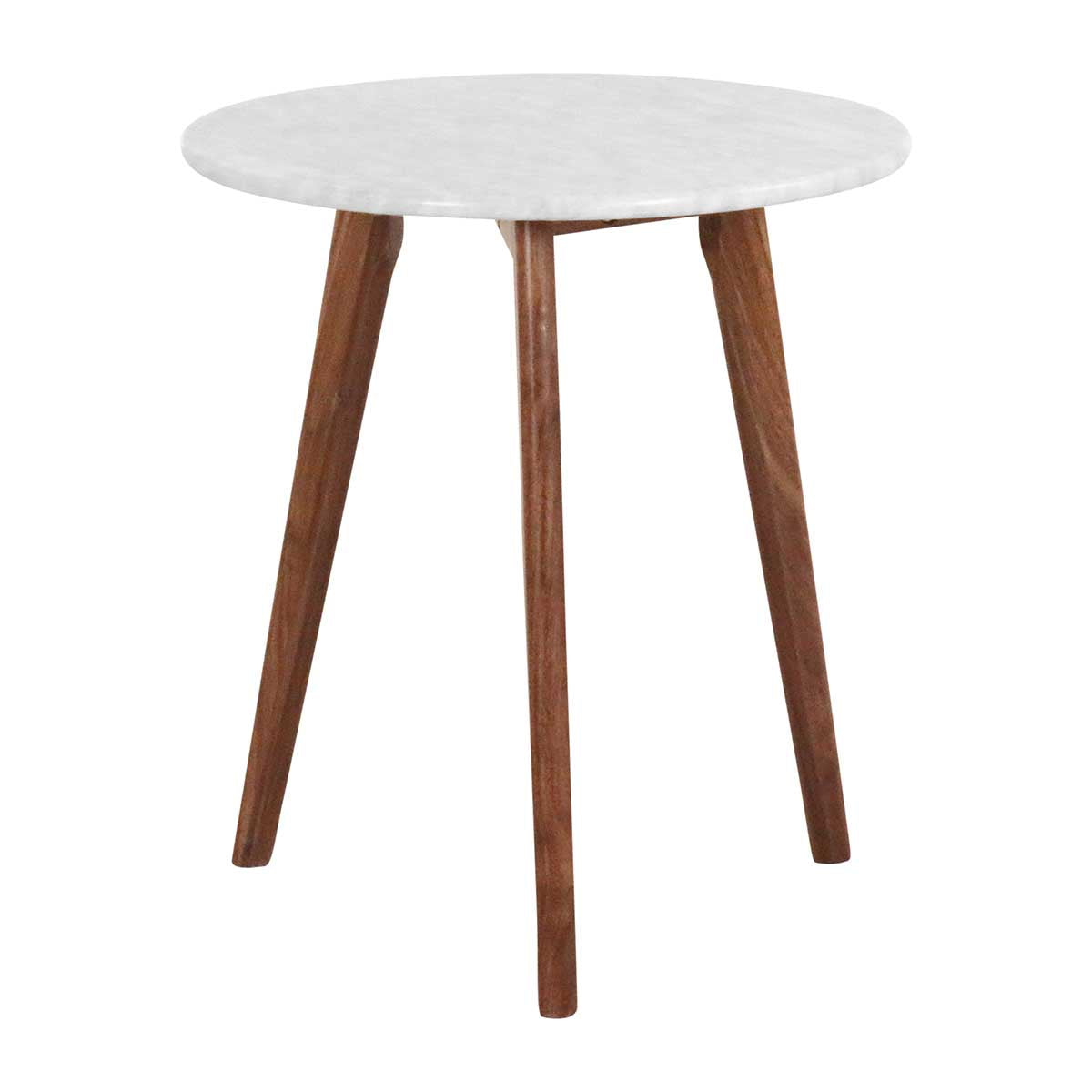 Oia White Marble Side Table